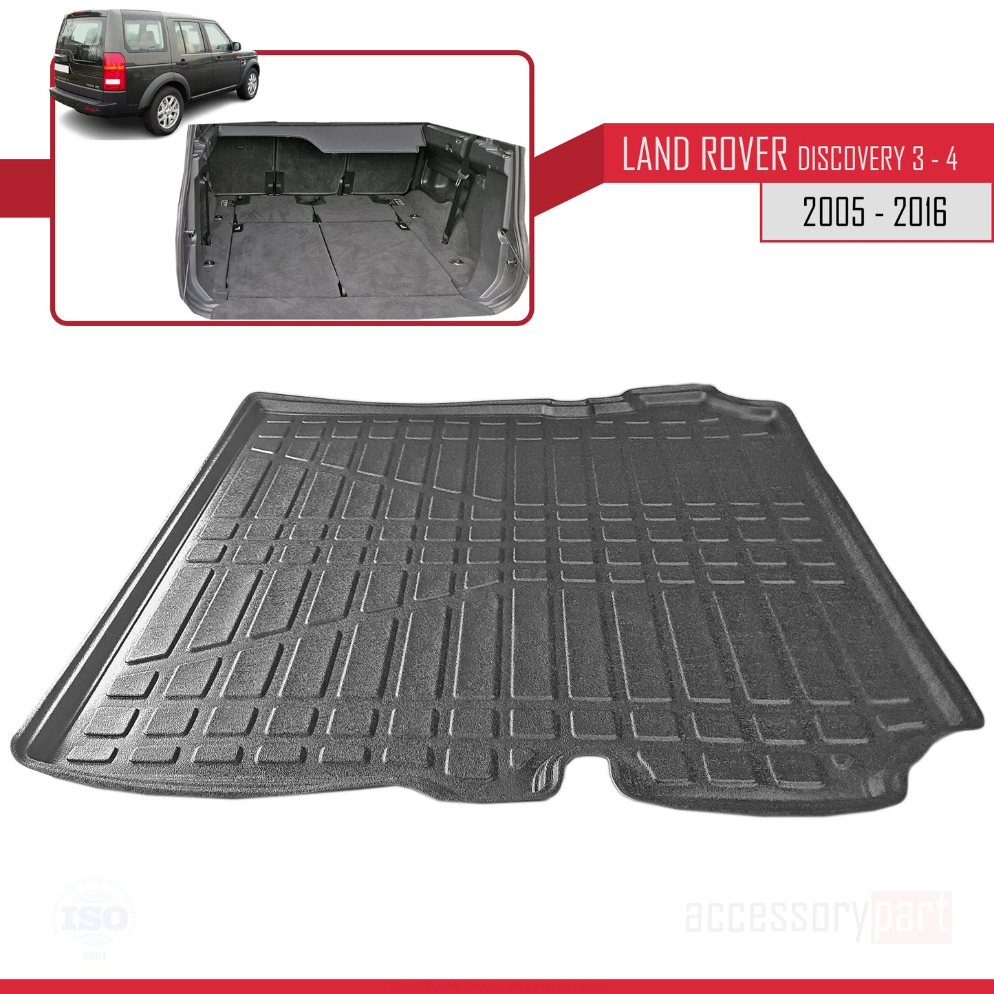 Tapis de Coffre pour Land Rover Discovery (3-4) 2005-2016 NOIR