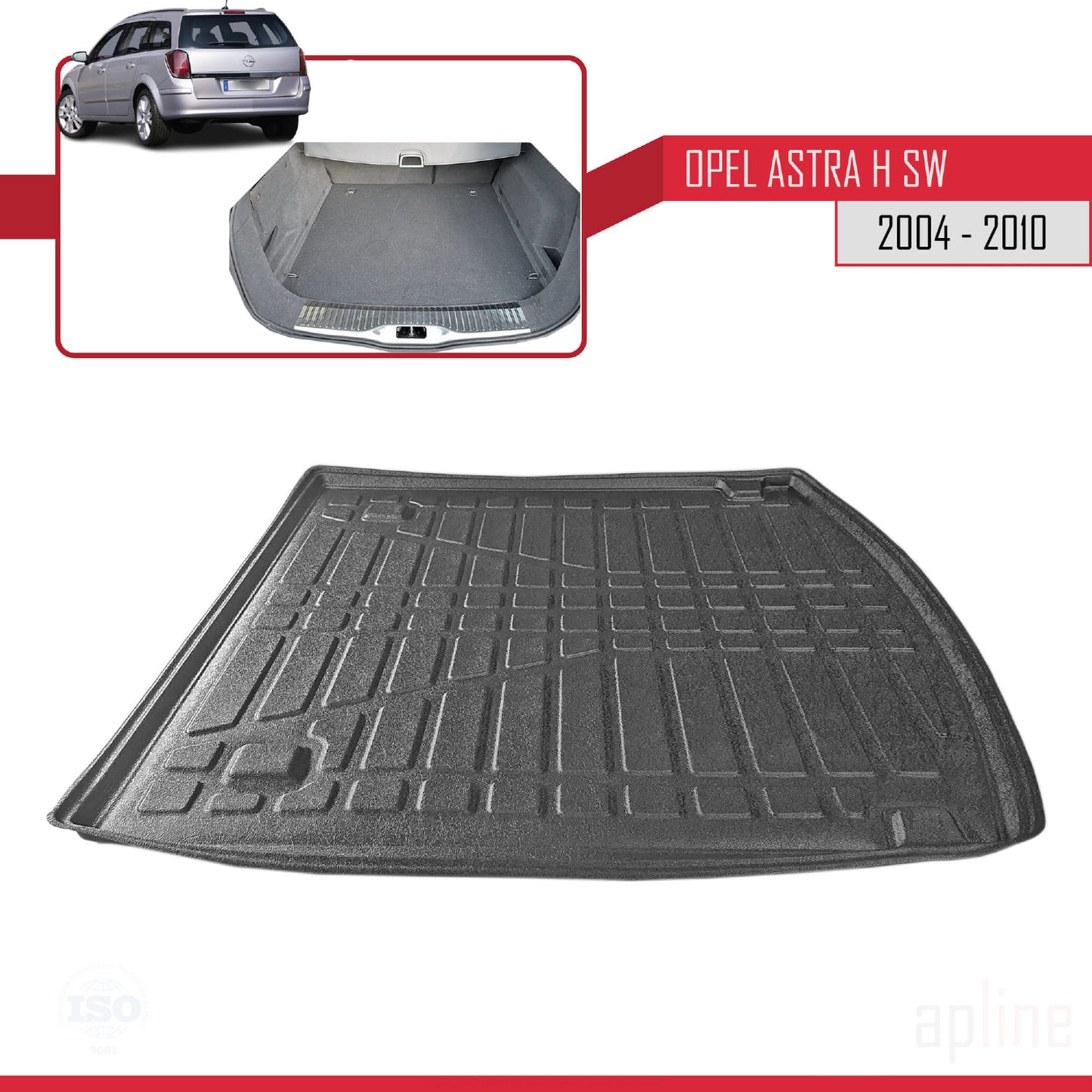 Tapis de Coffre pour Opel Astra (H) SPORTS TOURER 2004-2009 Flexible NOIR