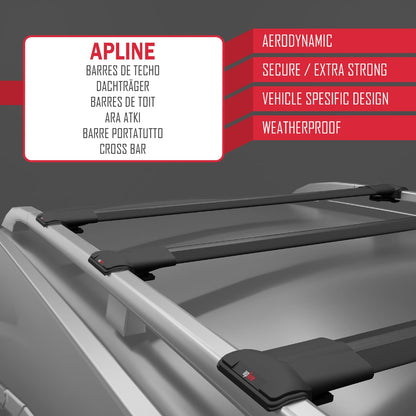 Compatible avec Toyota Proace City Verso 2019-2022 FLY Model Barres de Toit Railing Porte-Bagages de Voiture Noir Aluminium 3 Barres