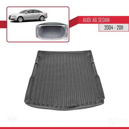 Compatible avec A6 (C6) Berline 2004-2011 Flexible Tapis de Coffre Plancher de Chargement Noir