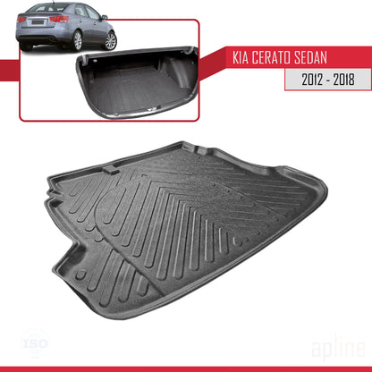 Tapis de Coffre pour Kia Cerato 2010-2015 Flexible NOIR