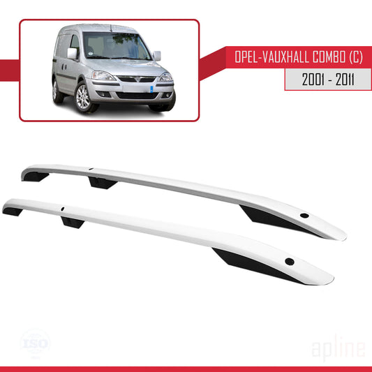 Compatible avec Opel Combo C 2001-2011 (Empattement Court L1/H1) Rails de Toit Porte-bagages sur le Toit (Modèle Adhésif) Gris