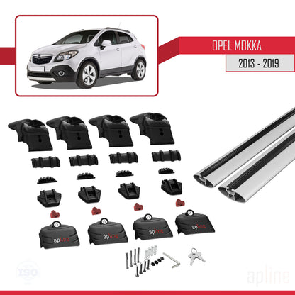 Compatible avec Vauxhall Mokka A (J13) 2012-2016 ACE-2 Barres de Toit Railing Porte-Bagages de Voiture Gris Aluminium 2 Barres