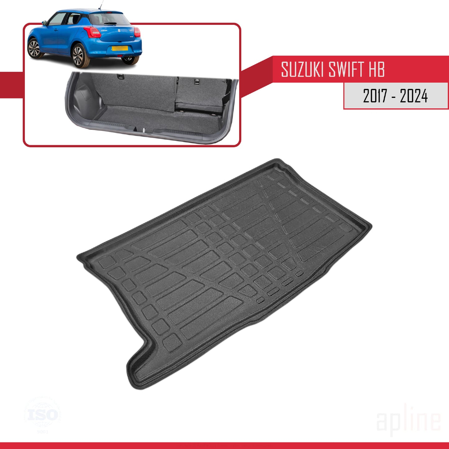 Tapis de Coffre pour Suzuki Swift Hayon 2017-2024 NOIR