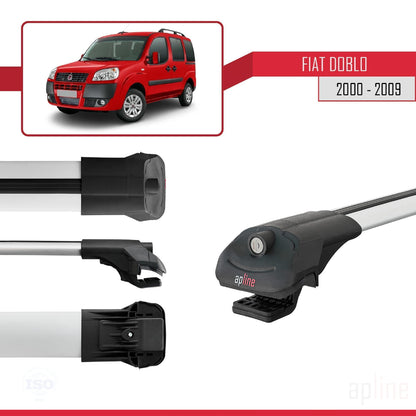 Compatible avec Fiat Doblo 2000-2009 ACE-1 Barres de Toit Railing Porte-Bagages de Voiture Gris Aluminium 2 Barres