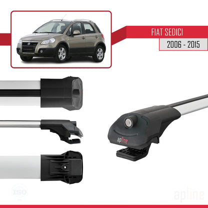 Compatible avec Fiat Sedici 2006-2015 ACE-1 Barres de Toit Railing Porte-Bagages de Voiture Gris Aluminium 3 Barres