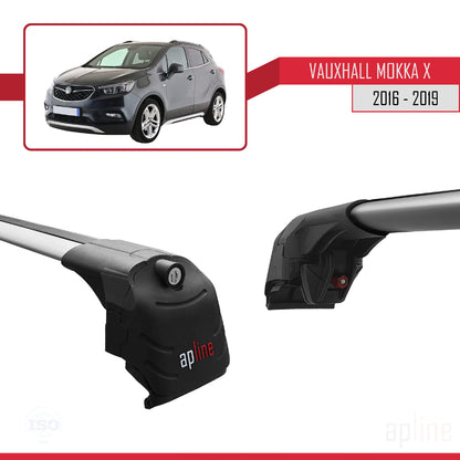 Compatible avec Vauxhall Mokka X (J13) 2016-2019 ACE-2 Barres de Toit Railing Porte-Bagages de Voiture Gris Aluminium 2 Barres