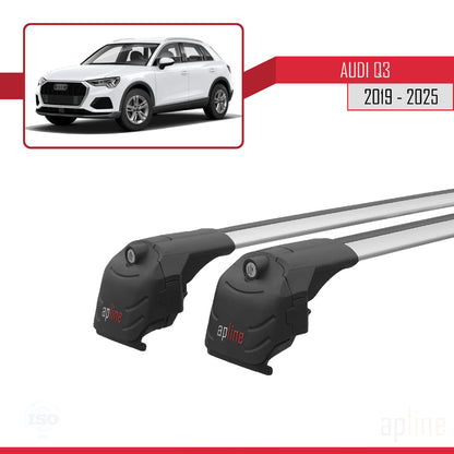 Compatible avec Q3 (F3) 2019-2025 ACE-2 Barres de Toit Railing Porte-Bagages de Voiture Gris Aluminium 2 Barres