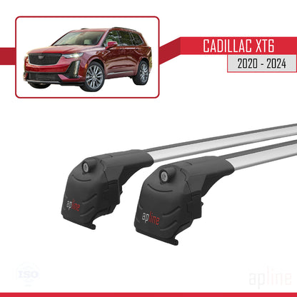 Compatible avec Cadillac XT6 2020-2024 ACE-2 Barres de Toit Railing Porte-Bagages de Voiture Gris Aluminium 2 Barres