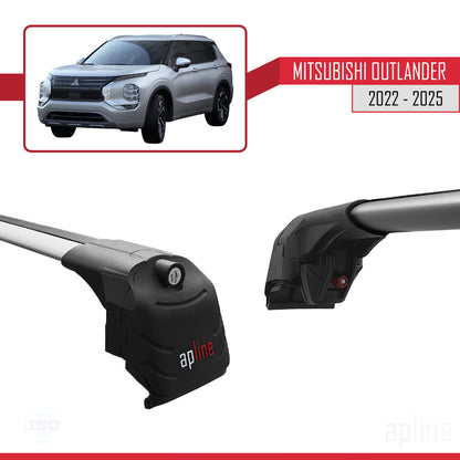 Compatible avec Mitsubishi Outlander 2022-2025 ACE-2 Barres de Toit Railing Porte-Bagages de Voiture Gris Aluminium 2 Barres