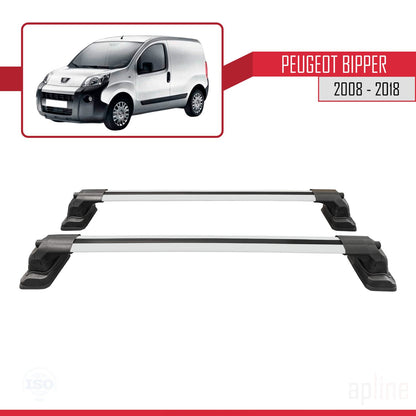 Compatible avec Peugeot Bipper 2008-2018 ACE-3 Barres de Toit Railing Porte-Bagages de Voiture Gris Aluminium 2 Barres