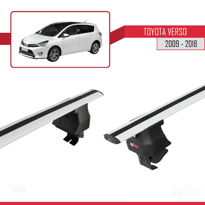 Compatible avec Toyota Verso (AR20) 2009-2018 ACE-4 Barres de Toit Railing Porte-Bagages de Voiture Gris Aluminium 2 Barres