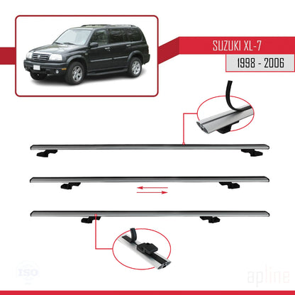 Compatible avec Suzuki XL-7 1998-2006 BASIC Model Barres de Toit Railing Porte-Bagages de Voiture Gris Aluminium 2 Barres