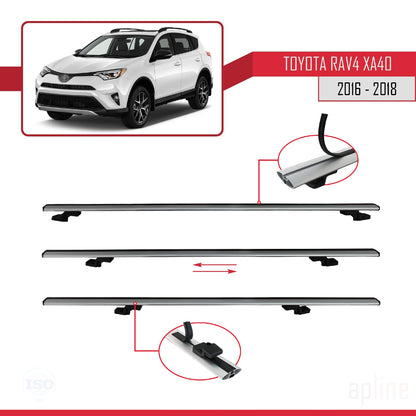 Compatible avec Toyota RAV4 IV (XA40) Post-Facelift 2016-2018 BASIC Model Barres de Toit Railing Porte-Bagages de Voiture Gris Aluminium 2 Barres