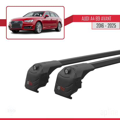 Compatible avec A4 (B9) Avant 2016-2025 ACE-2 Barres de Toit Railing Porte-Bagages de Voiture Noir Aluminium 2 Barres