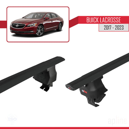 Compatible avec Buick LaCrosse 2017-2023 ACE-4 Barres de Toit Railing Porte-Bagages de Voiture Noir Aluminium 2 Barres