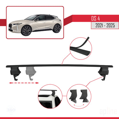 Compatible avec DS 4 II 2021-2025 ACE-4 Barres de Toit Railing Porte-Bagages de Voiture Noir Aluminium 2 Barres