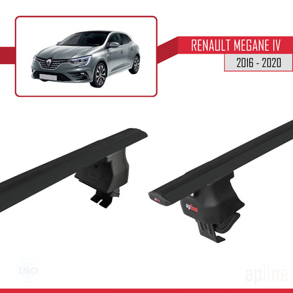 Compatible avec Renault Megane 4 (BFB) Pre-Facelift 2016-2020 ACE-4 Barres de Toit Railing Porte-Bagages de Voiture Noir Aluminium 2 Barres