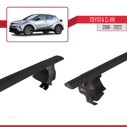 Compatible avec Toyota C-HR 2016-2022 ACE-4 Barres de Toit Railing Porte-Bagages de Voiture Noir Aluminium 2 Barres