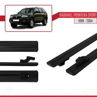Compatible avec Vauxhall Frontera 2 Sport 1999-2004 BASIC Model Barres de Toit Railing Porte-Bagages de Voiture Noir Aluminium 2 Barres