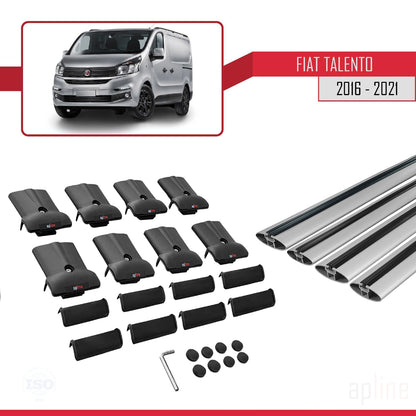 Compatible avec Fiat Talento 2016-2021 FLY Model Barres de Toit Railing Porte-Bagages de Voiture Gris Aluminium 4 Barres