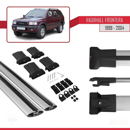 Compatible avec Vauxhall Frontera 2 1999-2004 FLY Model Barres de Toit Railing Porte-Bagages de Voiture Gris Aluminium 2 Barres