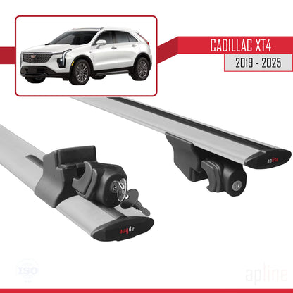 Compatible avec Cadillac XT4 2019-2025 HOOK Model Barres de Toit Railing Porte-Bagages de Voiture Gris Aluminium 2 Barres