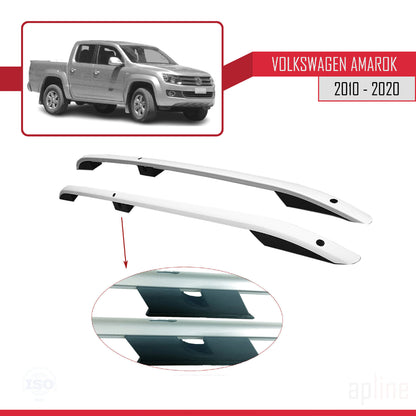 Compatible avec Volkswagen Amarok (2F) 2010-2020 (Empattement Court L1/H1) Rails de Toit Porte-bagages sur le Toit Gris