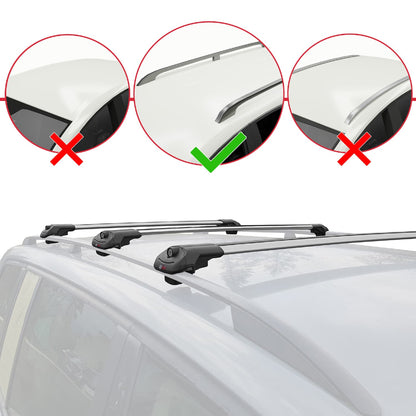 Compatible avec Ssangyong Rodius 2005-2012 ACE-1 Barres de Toit Railing Porte-Bagages de Voiture Gris Aluminium 3 Barres