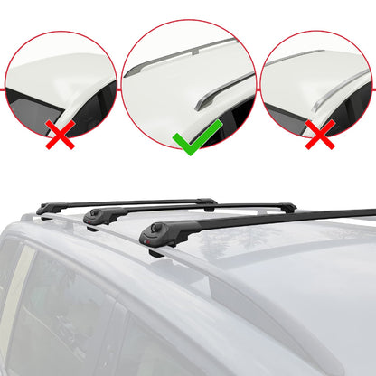 Compatible avec Volkswagen Passat B7 (3C) Variant 2010-2014 ACE-1 Barres de Toit Railing Porte-Bagages de Voiture Noir Aluminium 3 Barres