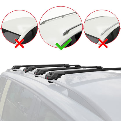 Compatible avec Citroen Dispatch (K0) 2017-2025 ACE-1 Barres de Toit Railing Porte-Bagages de Voiture Noir Aluminium 4 Barres