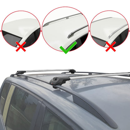 Compatible avec Acura MDX (YD2) 2007-2013 ACE-1 Barres de Toit Railing Porte-Bagages de Voiture Gris Aluminium 2 Barres