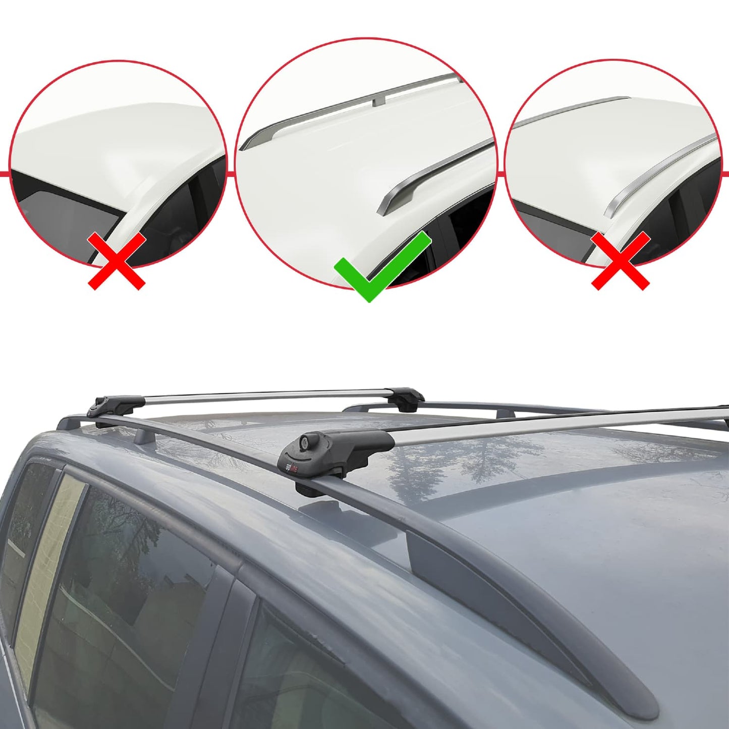 Compatible avec Suzuki Wagon R+ 1998-2003 ACE-1 Barres de Toit Railing Porte-Bagages de Voiture Gris Aluminium 2 Barres