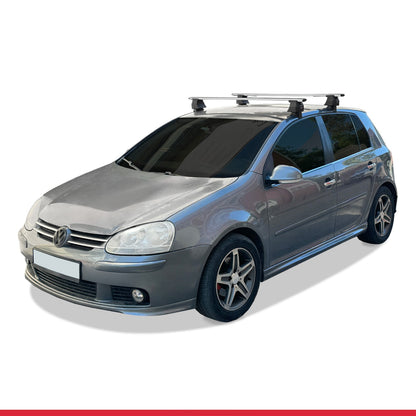 Compatible avec Volkswagen Golf 5 (1K) 2004-2008 ACE-4 Barres de Toit Railing Porte-Bagages de Voiture Gris Aluminium 2 Barres