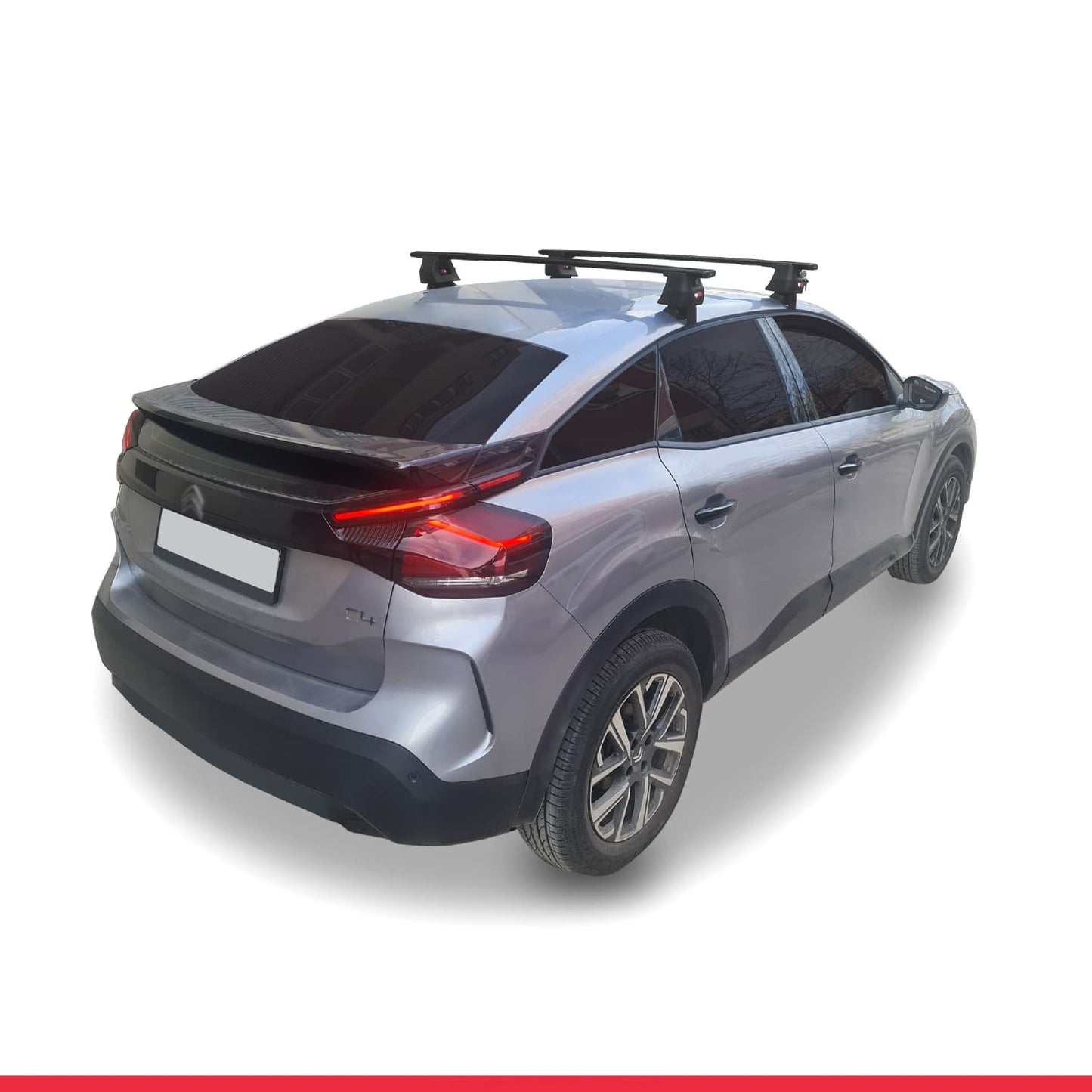 Compatible avec Citroen C4 III (C41) 2020-2025 ACE-4 Barres de Toit Railing Porte-Bagages de Voiture Noir Aluminium 2 Barres
