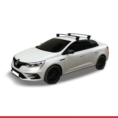 Compatible avec Renault Megane 4 (BFB) Pre-Facelift 2016-2020 ACE-4 Barres de Toit Railing Porte-Bagages de Voiture Noir Aluminium 2 Barres
