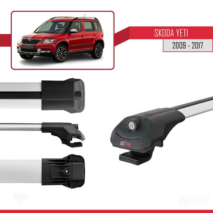 Compatible avec Skoda Yeti 2009-2017 ACE-1 Barres de Toit Railing Porte-Bagages de Voiture Gris Aluminium 3 Barres