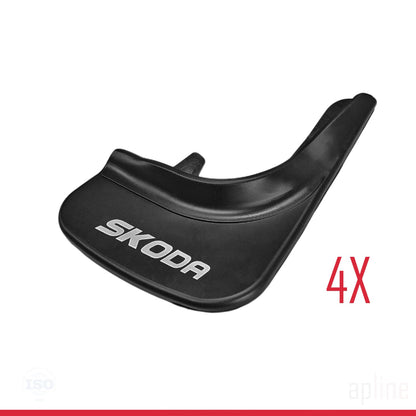 Compatible avec Skoda Jeu de Bavettes Garde-boue Avant et Arrière de Voiture 4 Pcs Noir
