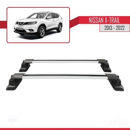 Compatible avec Nissan X-Trail 2013-2022 ACE-3 Barres de Toit Railing Porte-Bagages de Voiture Gris Aluminium 2 Barres
