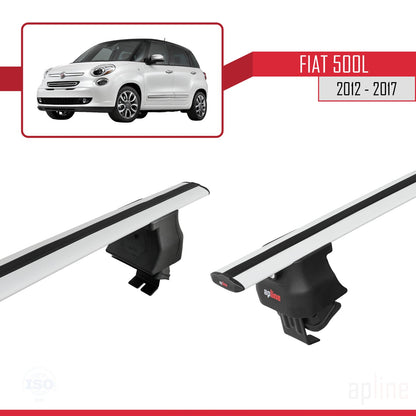 Compatible avec Fiat 500 L 2012-2017 ACE-4 Barres de Toit Railing Porte-Bagages de Voiture Gris Aluminium 2 Barres