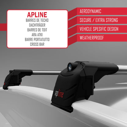 Compatible avec Alfa Romeo Stelvio 2018-2024 ACE-2 Barres de Toit Railing Porte-Bagages de Voiture Gris Aluminium 2 Barres