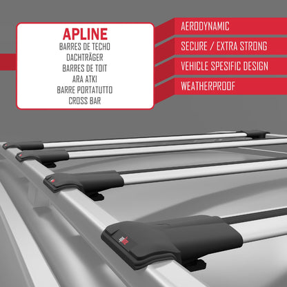 Compatible avec Peugeot Partner Pre-Facelift 1996-2003 FLY Model Barres de Toit Railing Porte-Bagages de Voiture Gris Aluminium 4 Barres