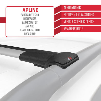 Compatible avec Opel Vivaro B 2014-2019 FLY Model Barres de Toit Railing Porte-Bagages de Voiture Gris Aluminium 2 Barres