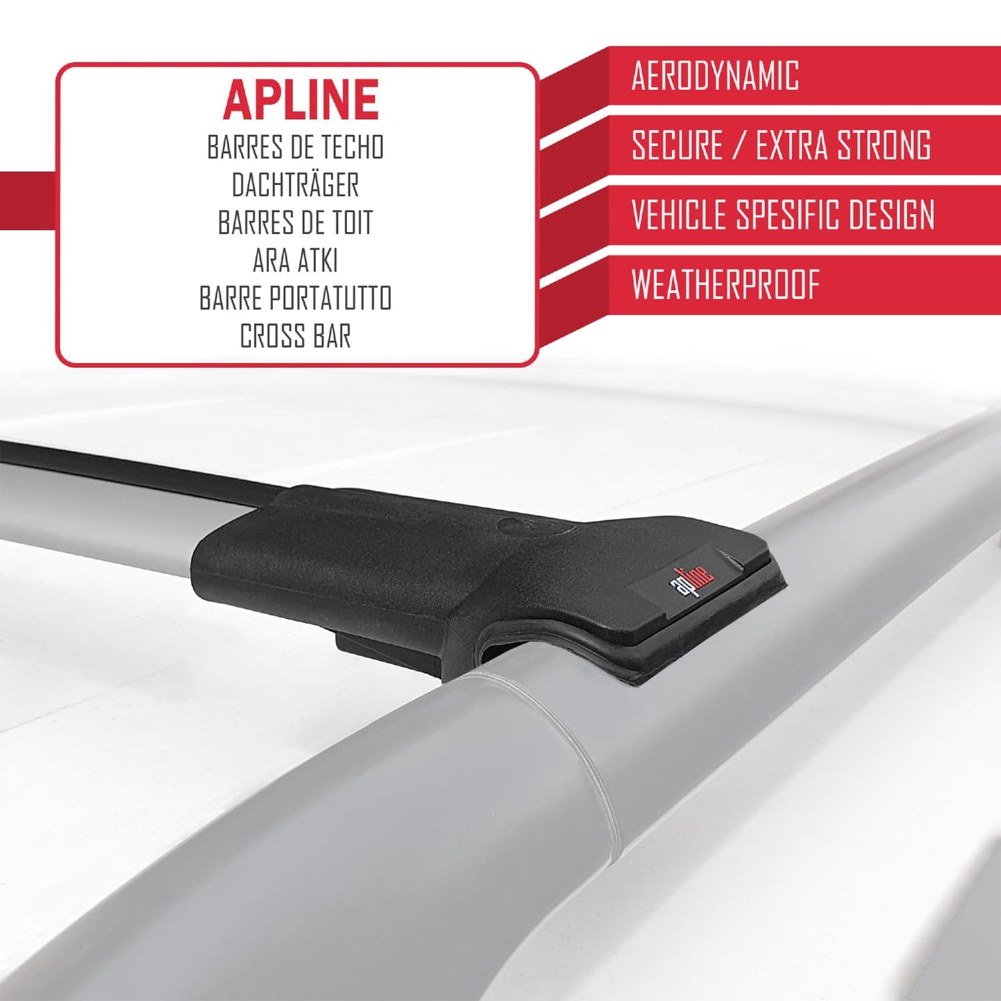 Compatible avec Skoda Kodiaq 2017-2023 FLY Model Barres de Toit Railing Porte-Bagages de Voiture Gris Aluminium 2 Barres