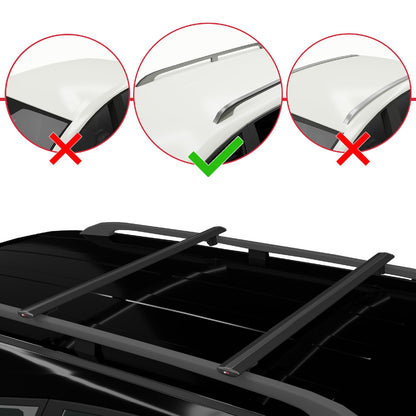 Compatible avec Chevrolet Tahoe 3 2007-2014 BASIC Model Barres de Toit Railing Porte-Bagages de Voiture Noir Aluminium 2 Barres