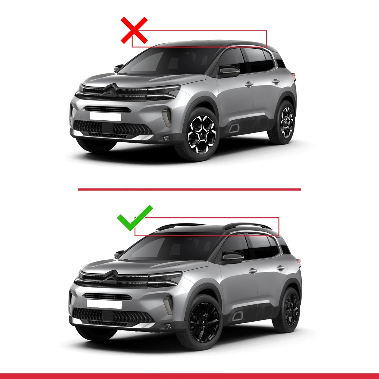 Compatible avec Citroen C5 Aircross 2018-2025 ACE-1 Barres de Toit Railing Porte-Bagages de Voiture Noir Aluminium 2 Barres