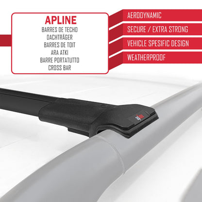 Compatible avec Volvo XC70 (P2) 2000-2007 FLY Model Barres de Toit Railing Porte-Bagages de Voiture Noir Aluminium 2 Barres