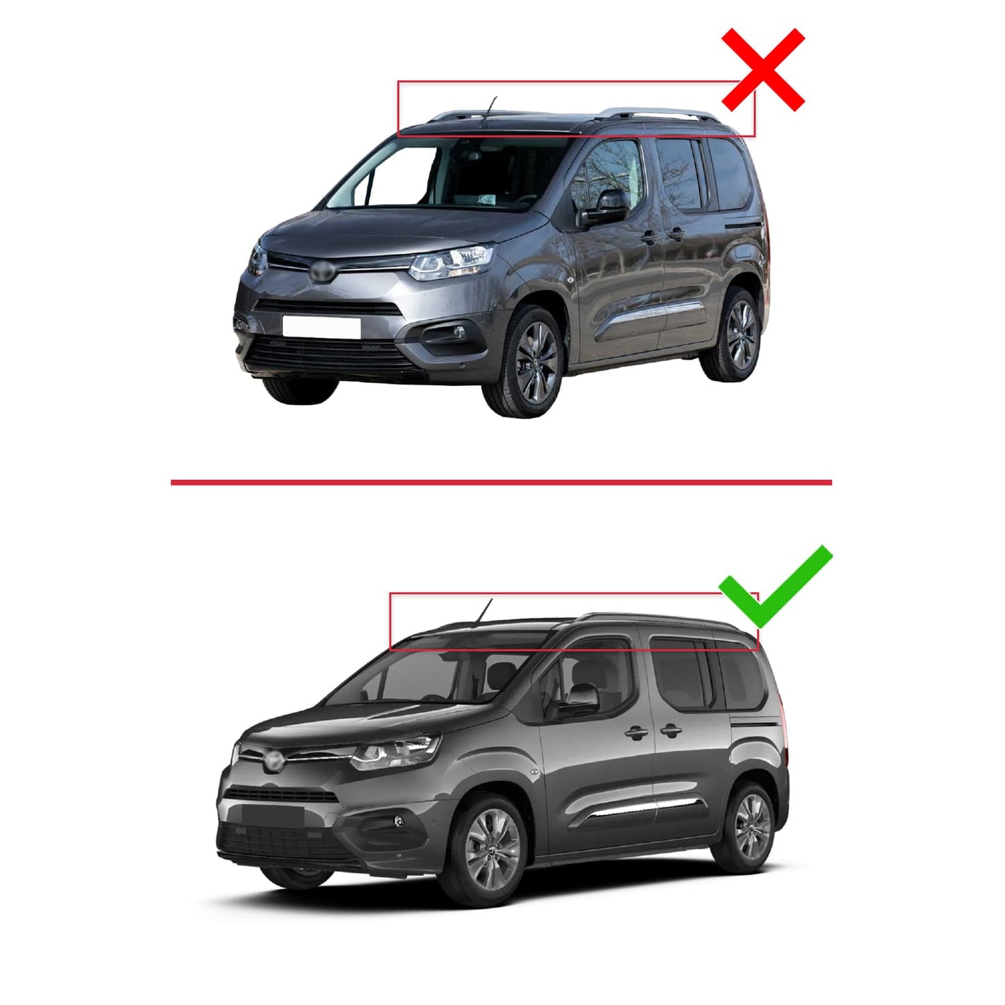 Compatible avec Toyota Proace City Verso 2023-2025 ACE-2 Barres de Toit Railing Porte-Bagages de Voiture Gris Aluminium 2 Barres